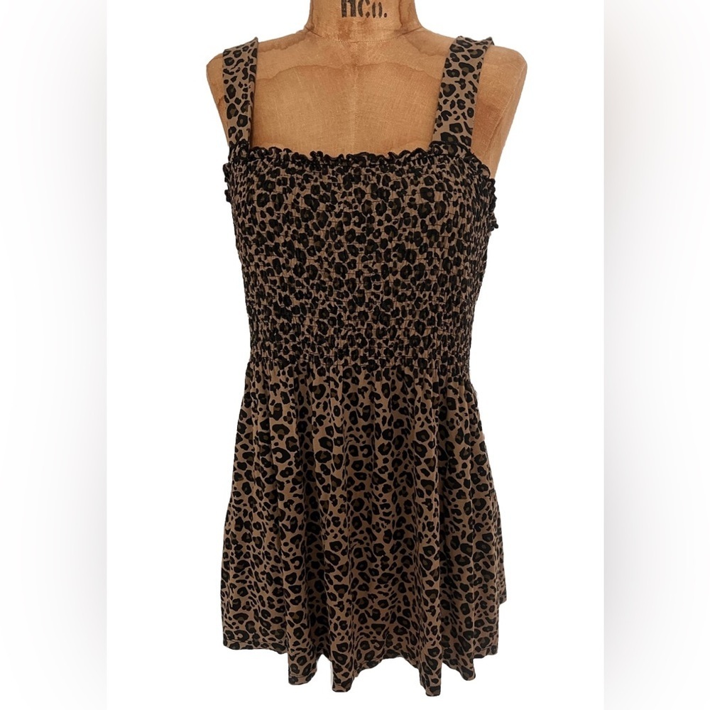 VENUS 🐆 Leopard Print Smocked Tank Like New! XL